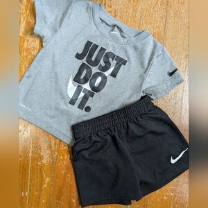 Nike Kids Black and Gray Shorts Set